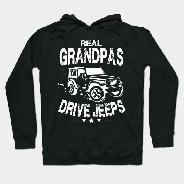 Real Grandpas Drive Jeeps Father's Day Gift Papa Jeep Hoodie by Oska Like